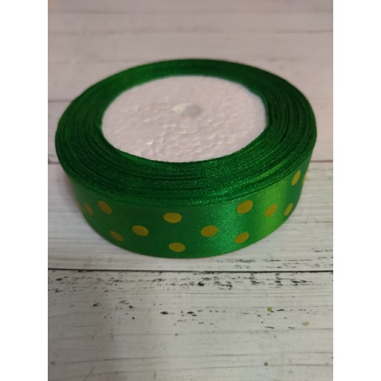 Лента атласная в горох 2,5 см, цена за 1 м